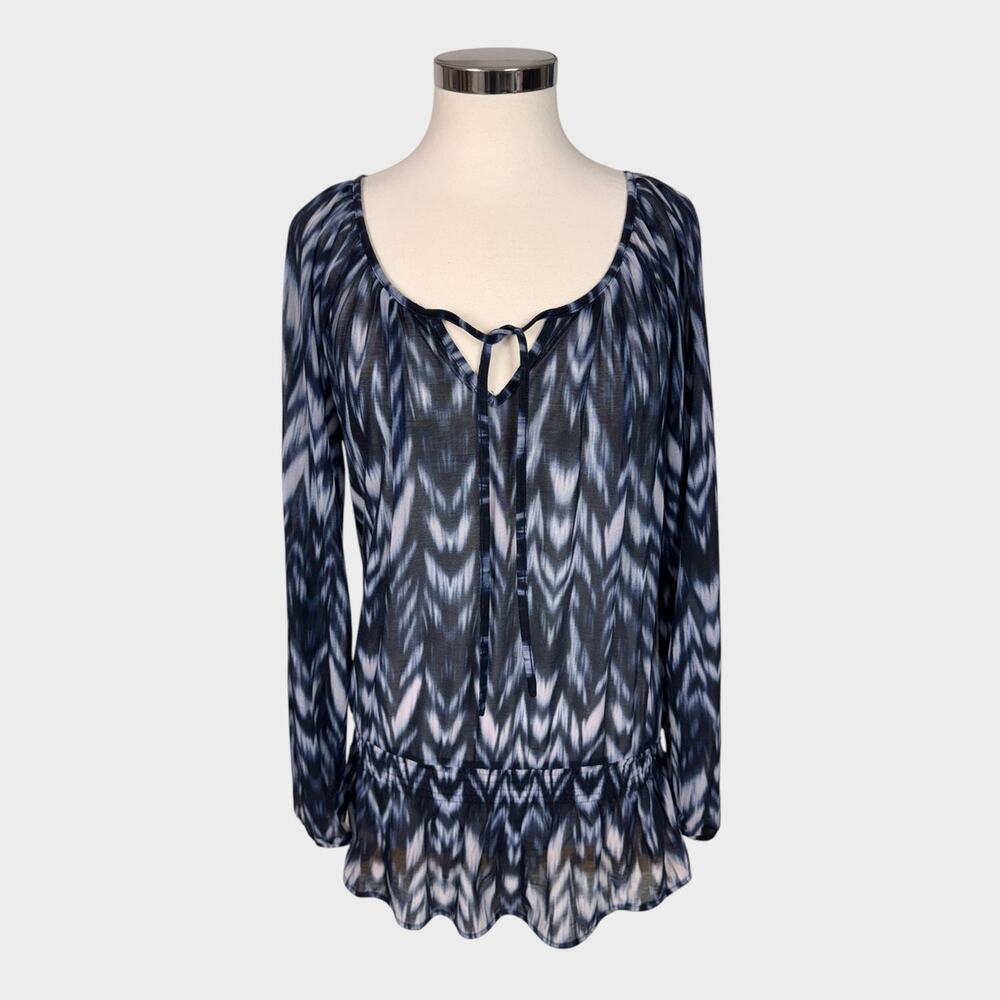 INC International Concepts Medium Blue Sheet Blouse 100% Polyester